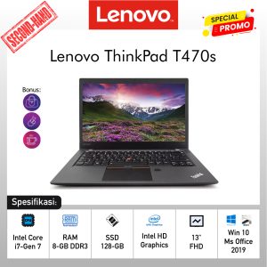Laptop Lenovo ThinkPad T470s | Intel Core i7 Gen-7 | RAM 8GB | SSD 128GB | 13" | Like New