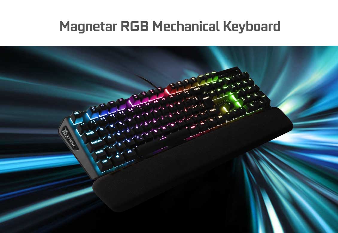 GALAX XANOVA Magnetar RGB XK700 Gaming Mechanical Keyboard | FREE Wrist Rest Cherry MX Blue Switch