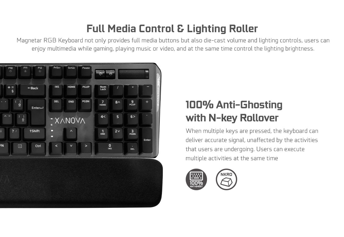 GALAX XANOVA Magnetar RGB XK700 Gaming Mechanical Keyboard | FREE Wrist Rest Cherry MX Blue Switch - Gambar 4