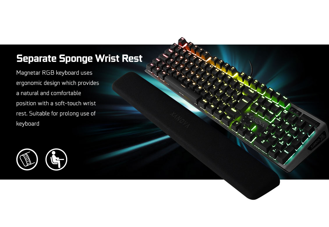 GALAX XANOVA Magnetar RGB XK700 Gaming Mechanical Keyboard | FREE Wrist Rest Cherry MX Blue Switch - Gambar 5