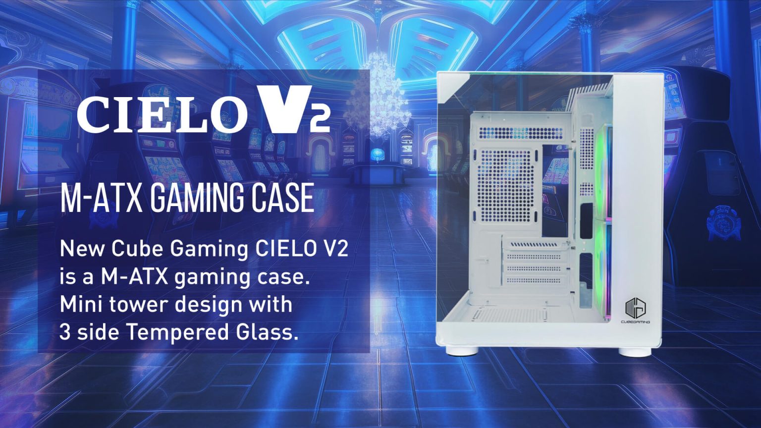 CIELO V2 WHITE (MATX , FREE 2 FAN) - Gambar 2