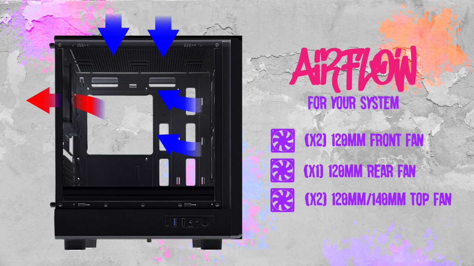 NEOZ BLACK (MATX , FREE 3 FAN) - Gambar 3