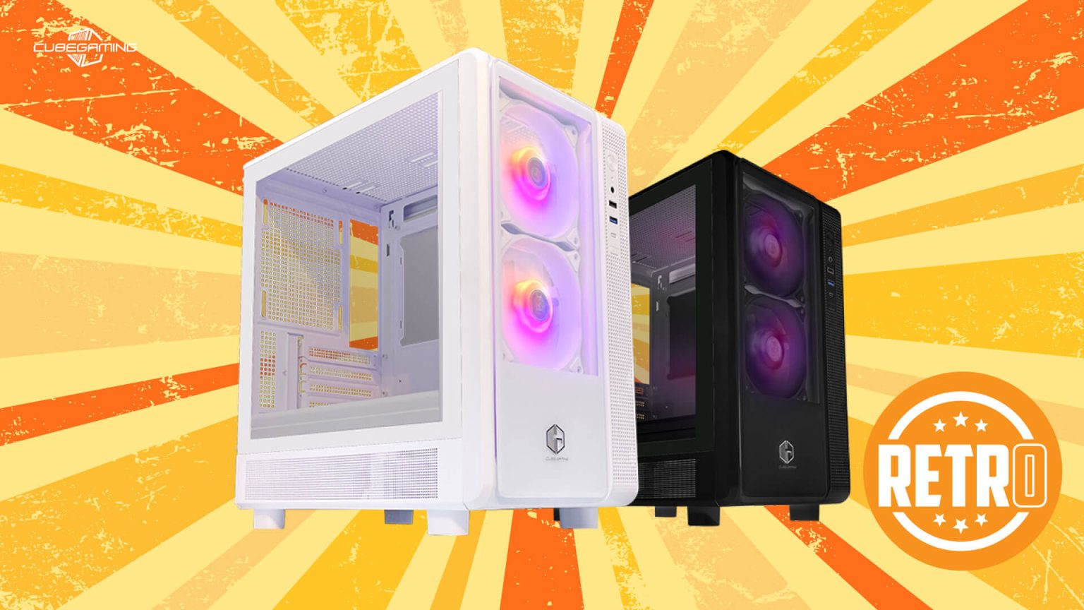 RETRO GLASS BLACK (MATX , FREE 2 FAN)