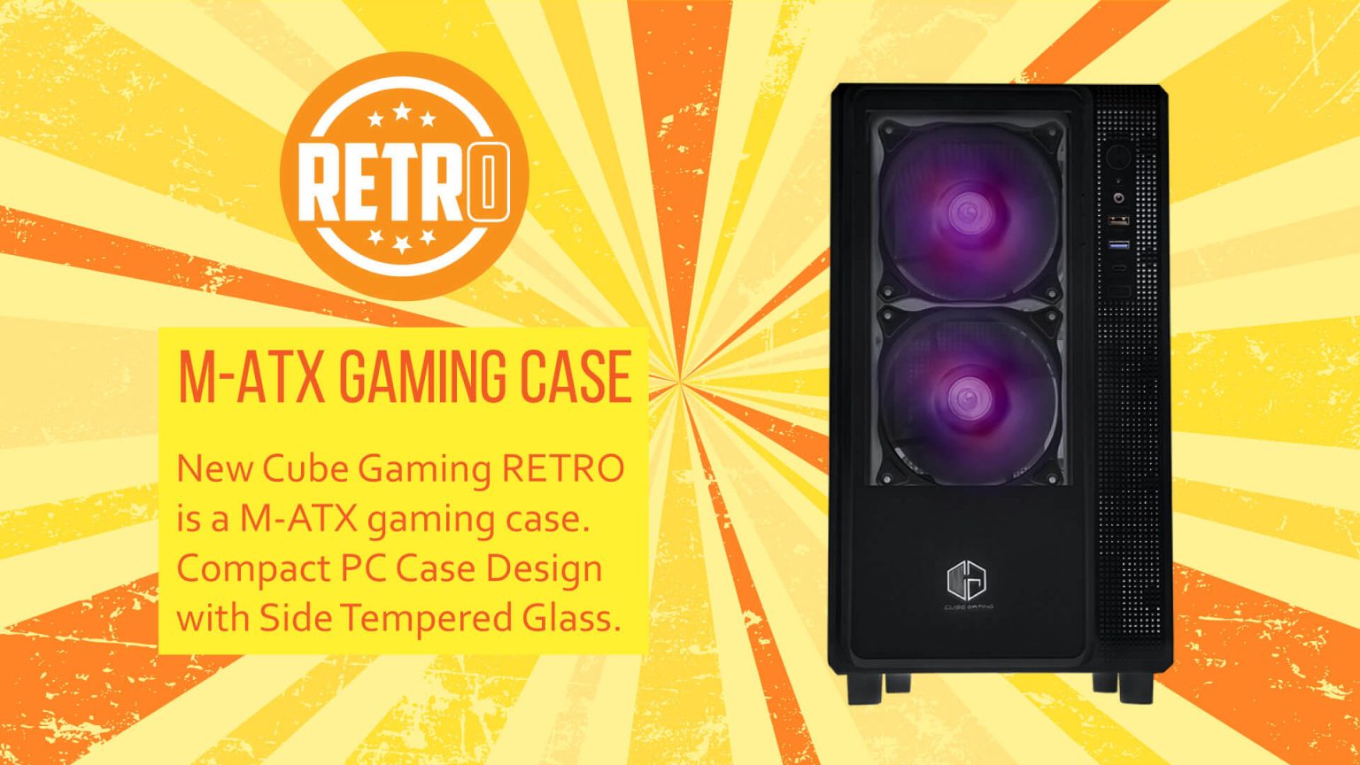 RETRO GLASS BLACK (MATX , FREE 2 FAN) - Gambar 2