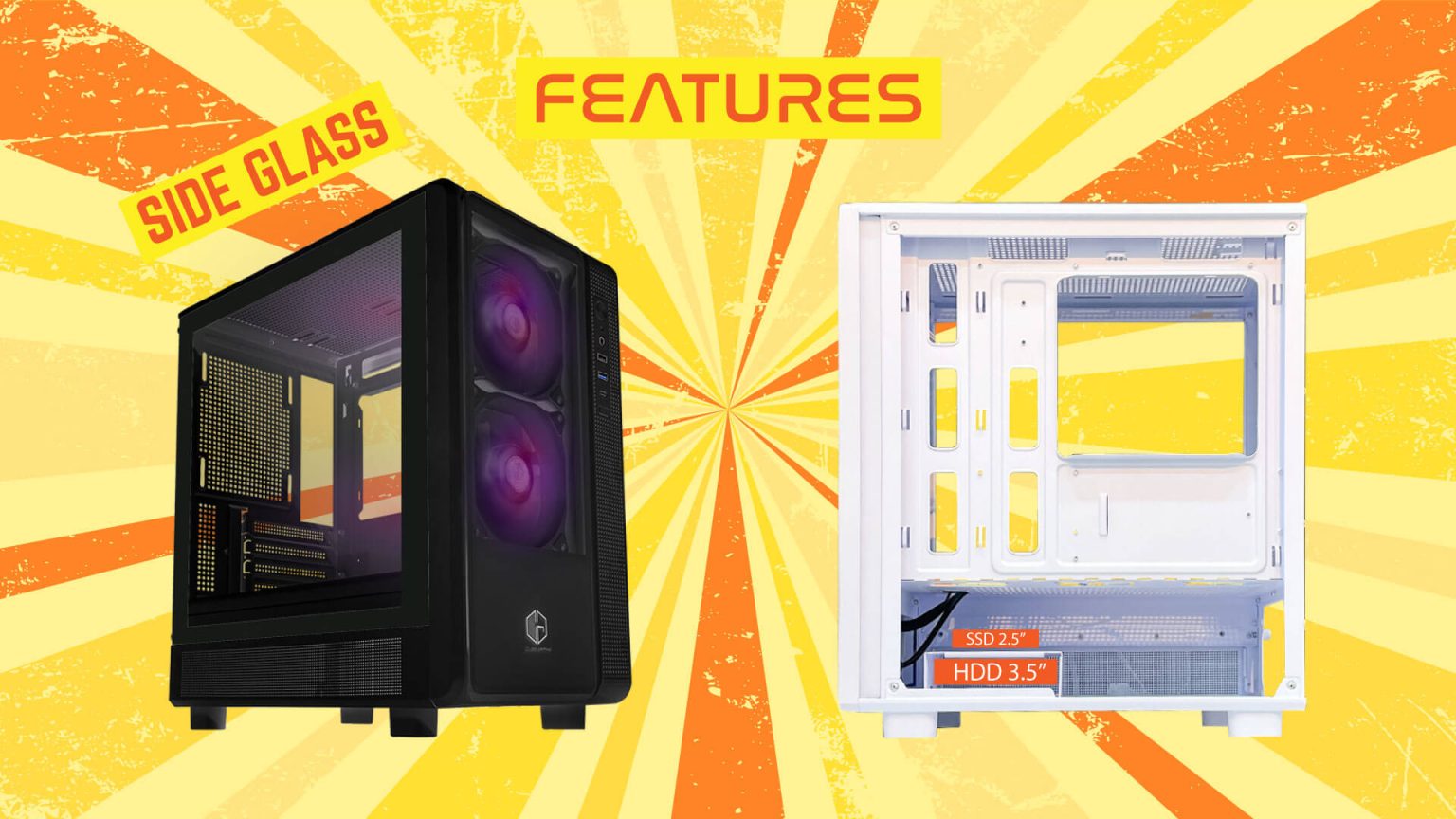 RETRO GLASS BLACK (MATX , FREE 2 FAN) - Gambar 5