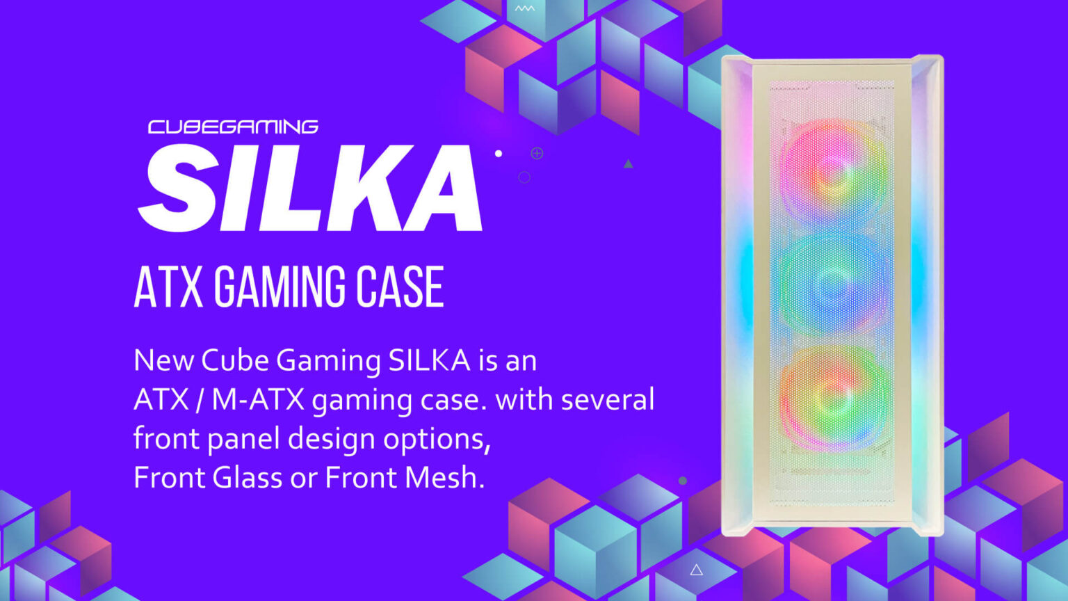 SILKA MESH WHITE (ATX , FREE FAN 3PCS) - Gambar 2