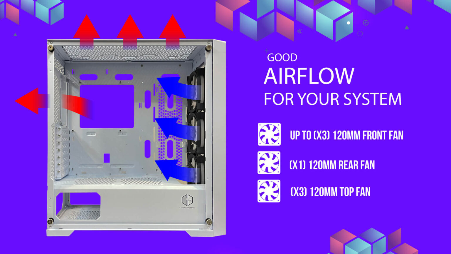 SILKA MESH WHITE (ATX , FREE FAN 3PCS) - Gambar 3