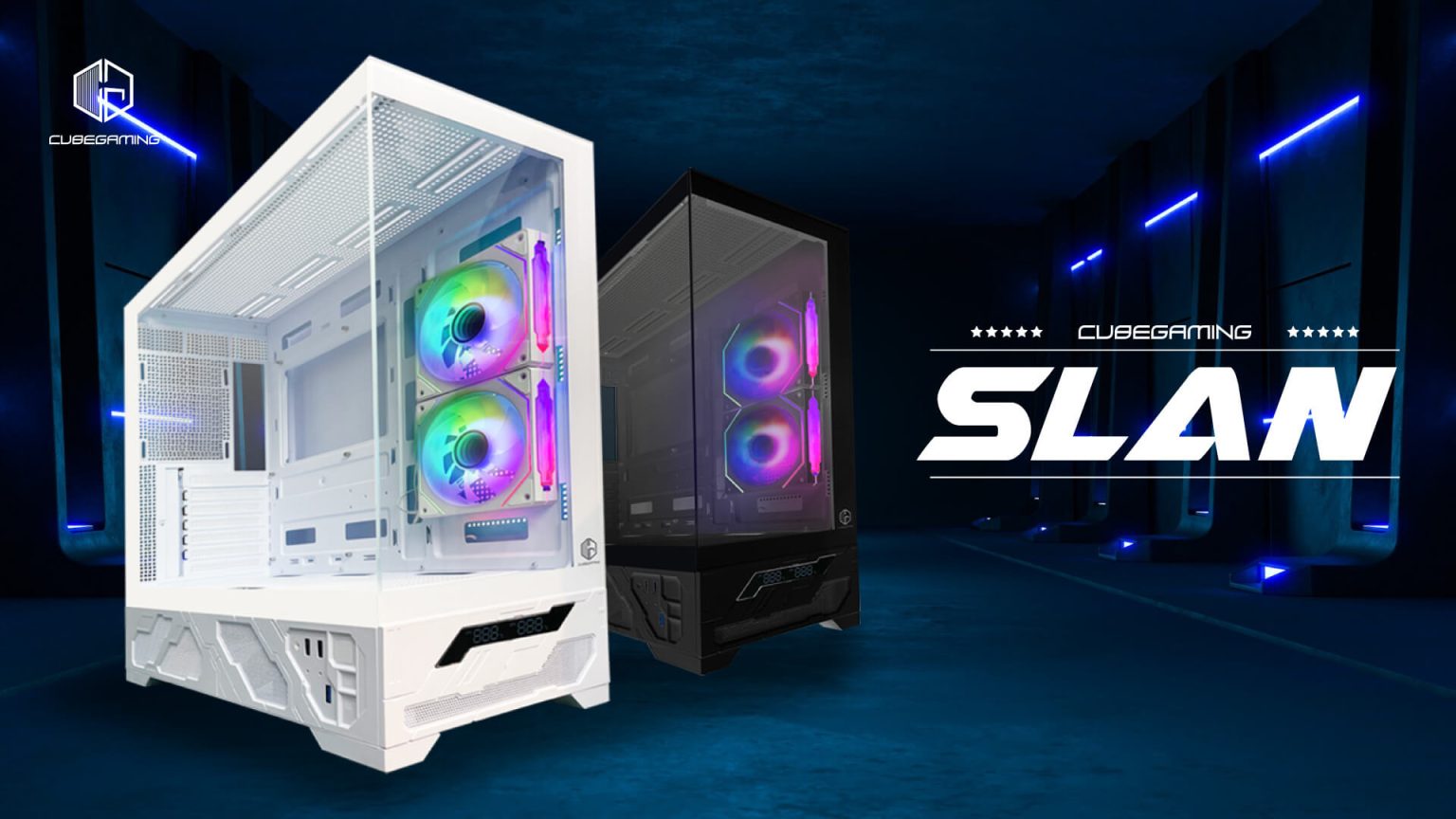 SLAN BLACK (ATX , Digital CPU/GPU Screen Display , FREE 2 FAN)