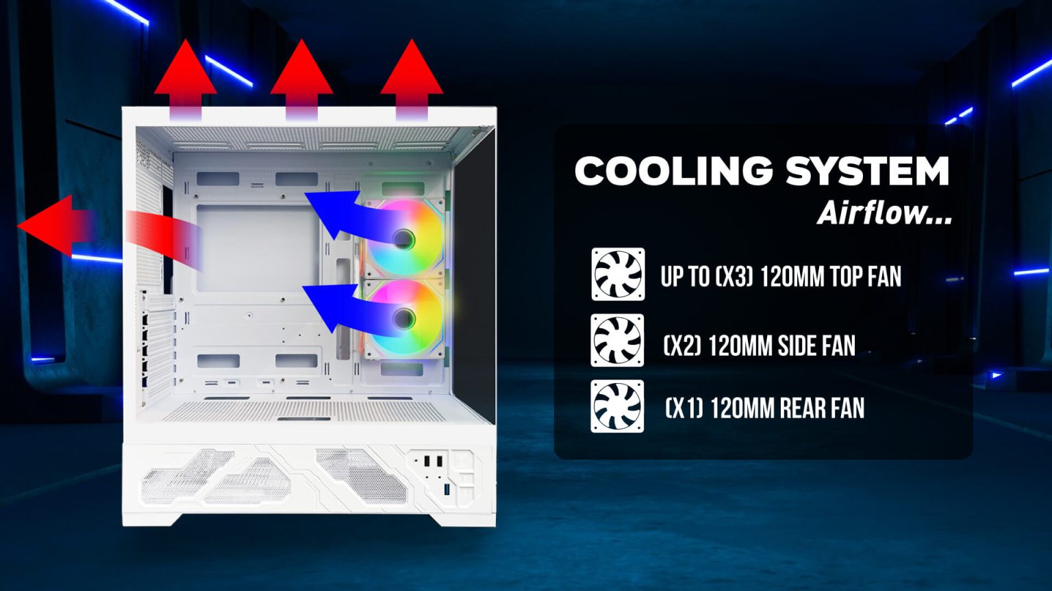 SLAN BLACK (ATX , Digital CPU/GPU Screen Display , FREE 2 FAN) - Gambar 3