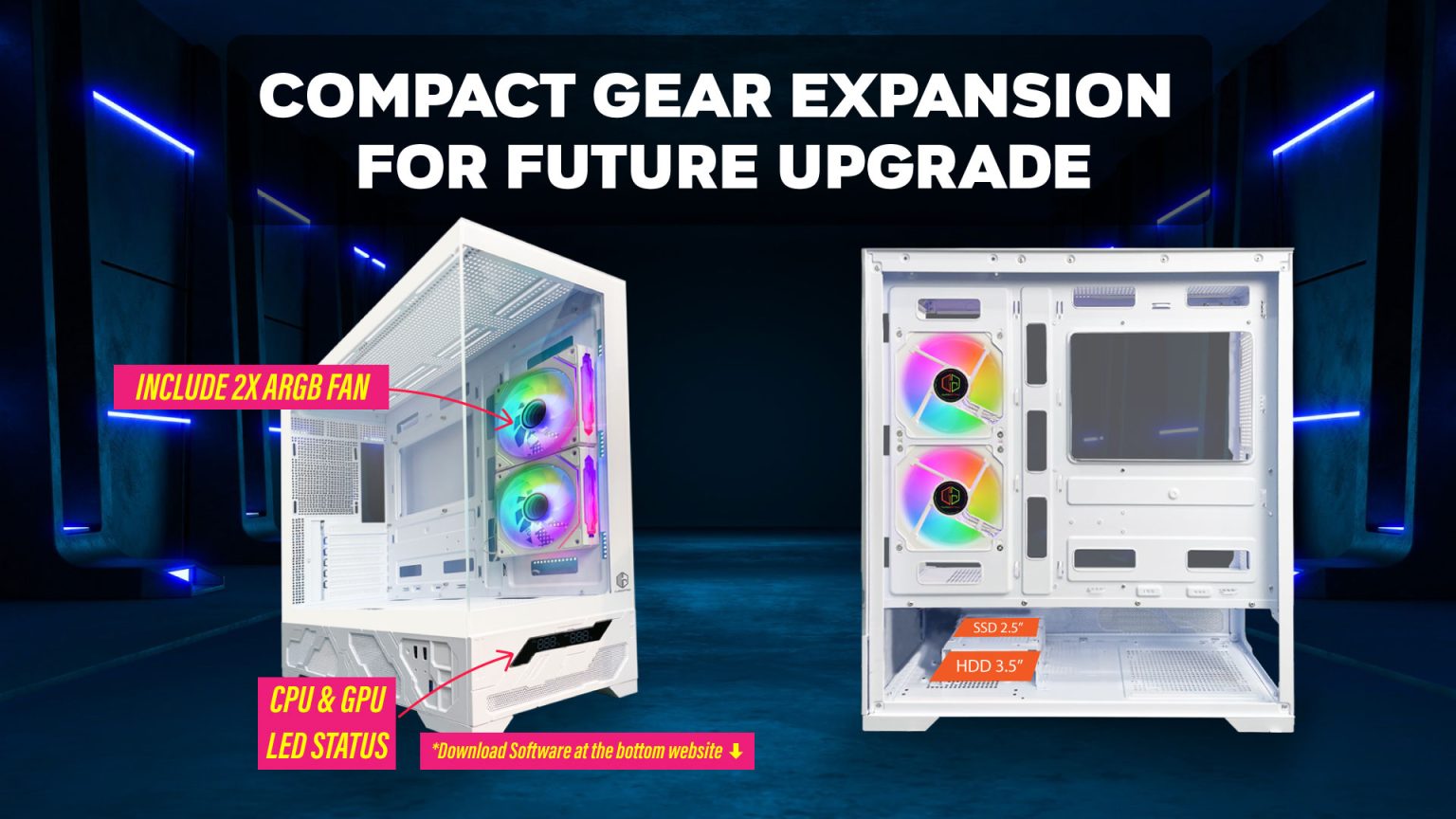 SLAN BLACK (ATX , Digital CPU/GPU Screen Display , FREE 2 FAN) - Gambar 5