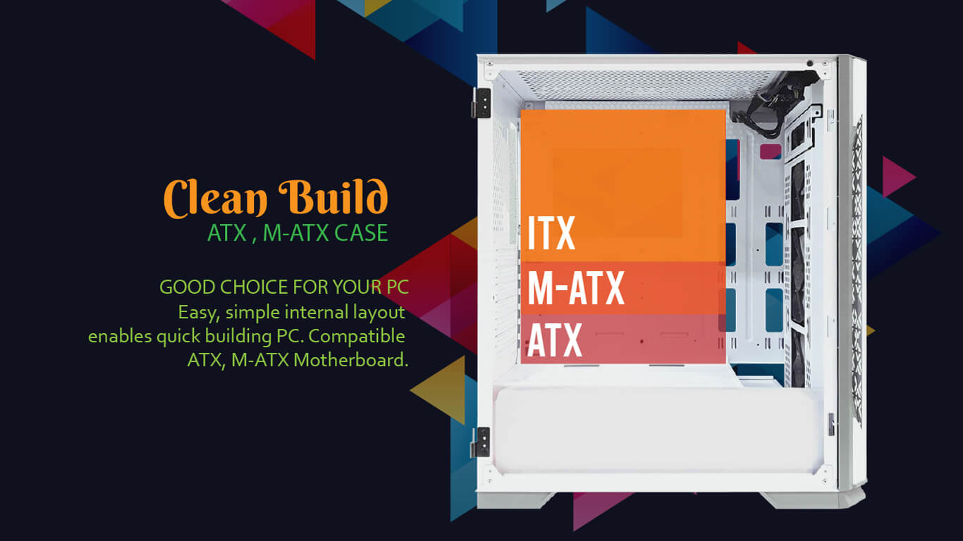 SLEV white (ATX, FREE 3 FAN) - Gambar 4