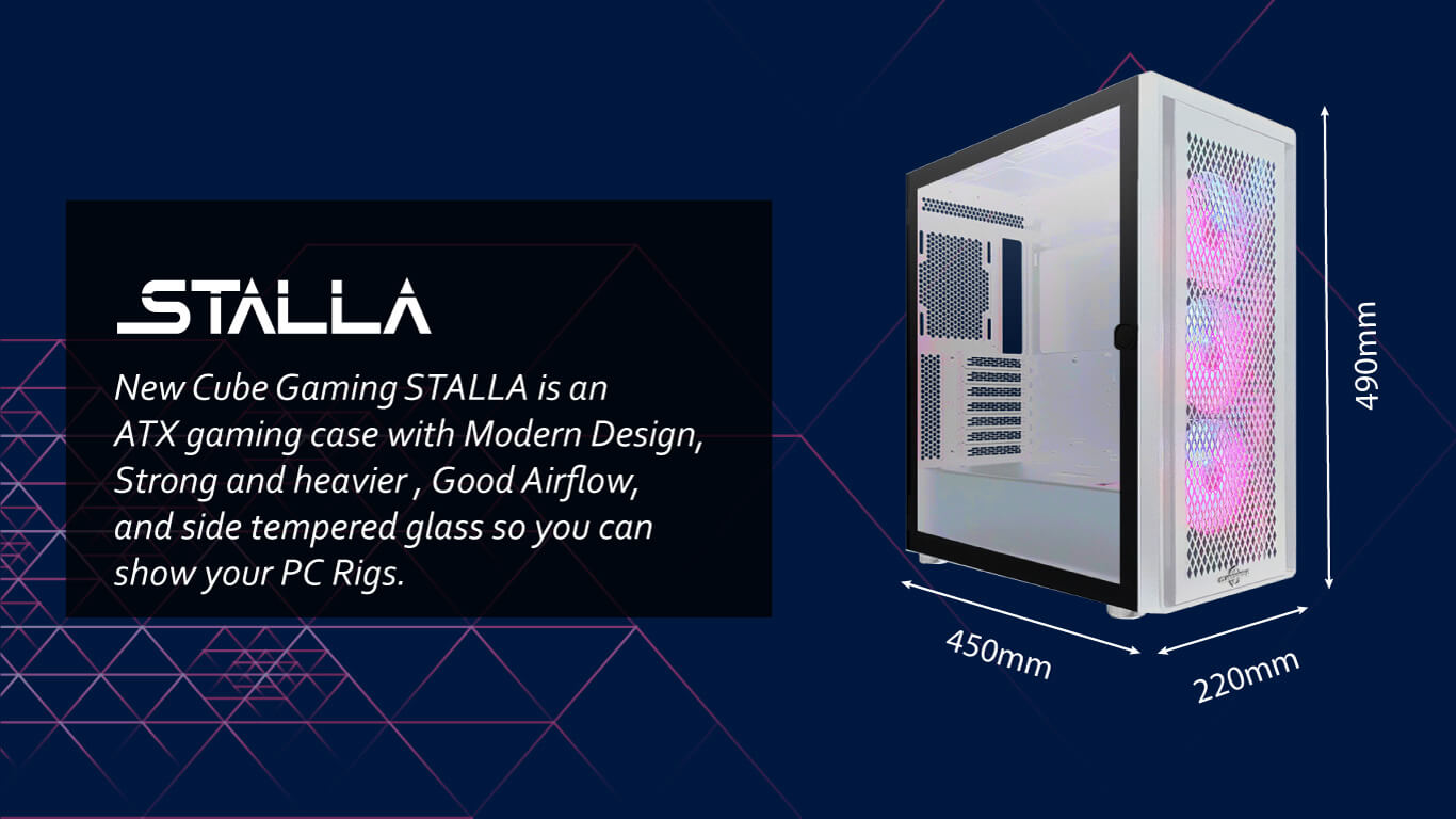 STALLA WHITE (ATX, FREE 3 FAN) - Gambar 2